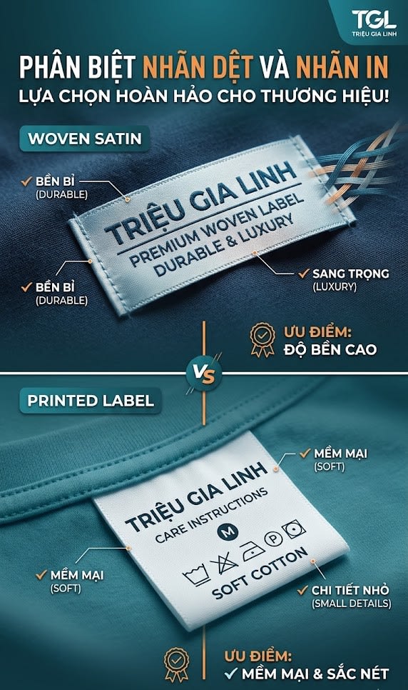 Phân biệt Nhãn dệt và Nhãn in: Lựa chọn nào hoàn hảo cho thương hiệu ...