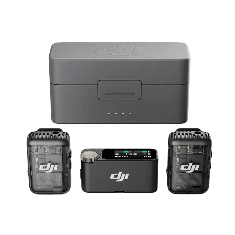 Microfon portabil pentru înregistrare vocală DJI Mic 2 (2 TX + 1 RX + Charging Case), Fără fir, Negru