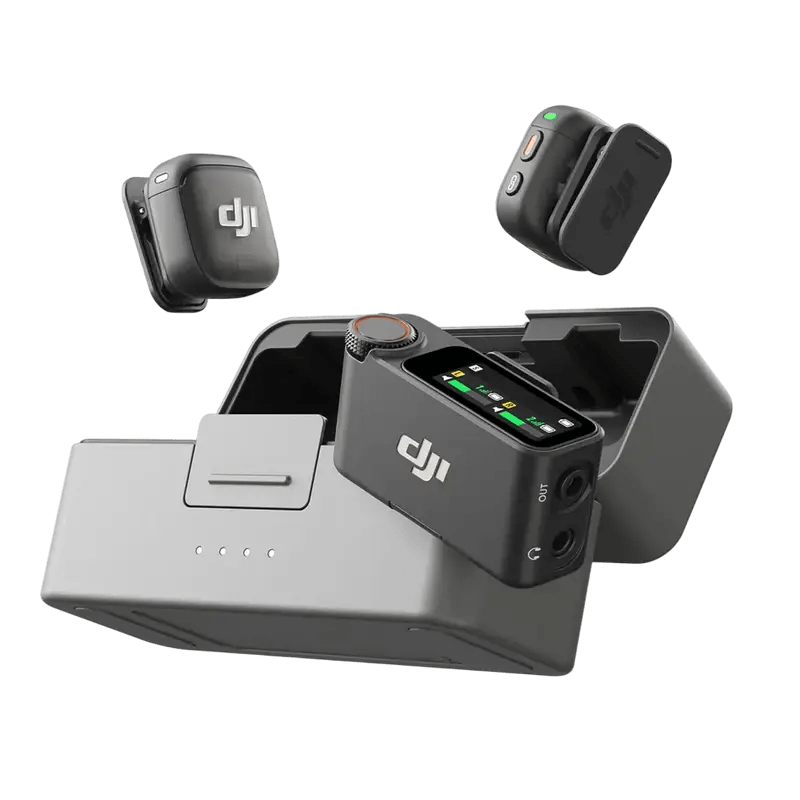 Microfon portabil pentru înregistrare vocală DJI Mic 3 (2 TX + 1 RX + Charging Case), Fără fir, Negru