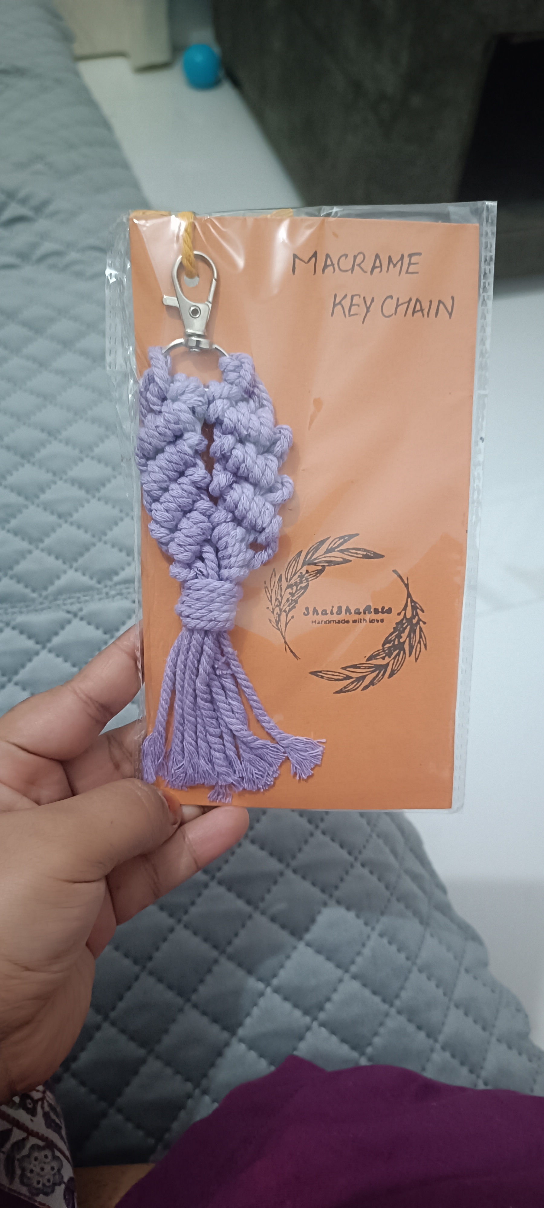 Handmade macrame keychain