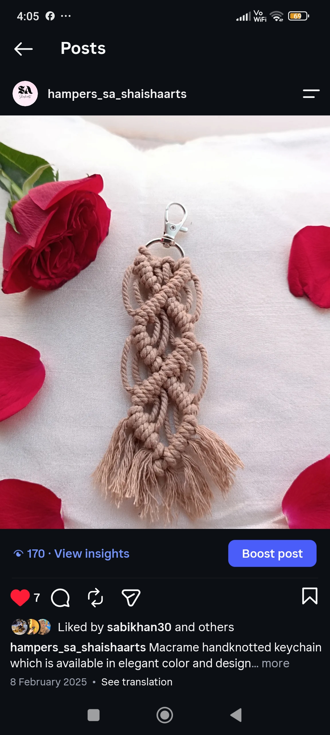 Beigh macrame keychain