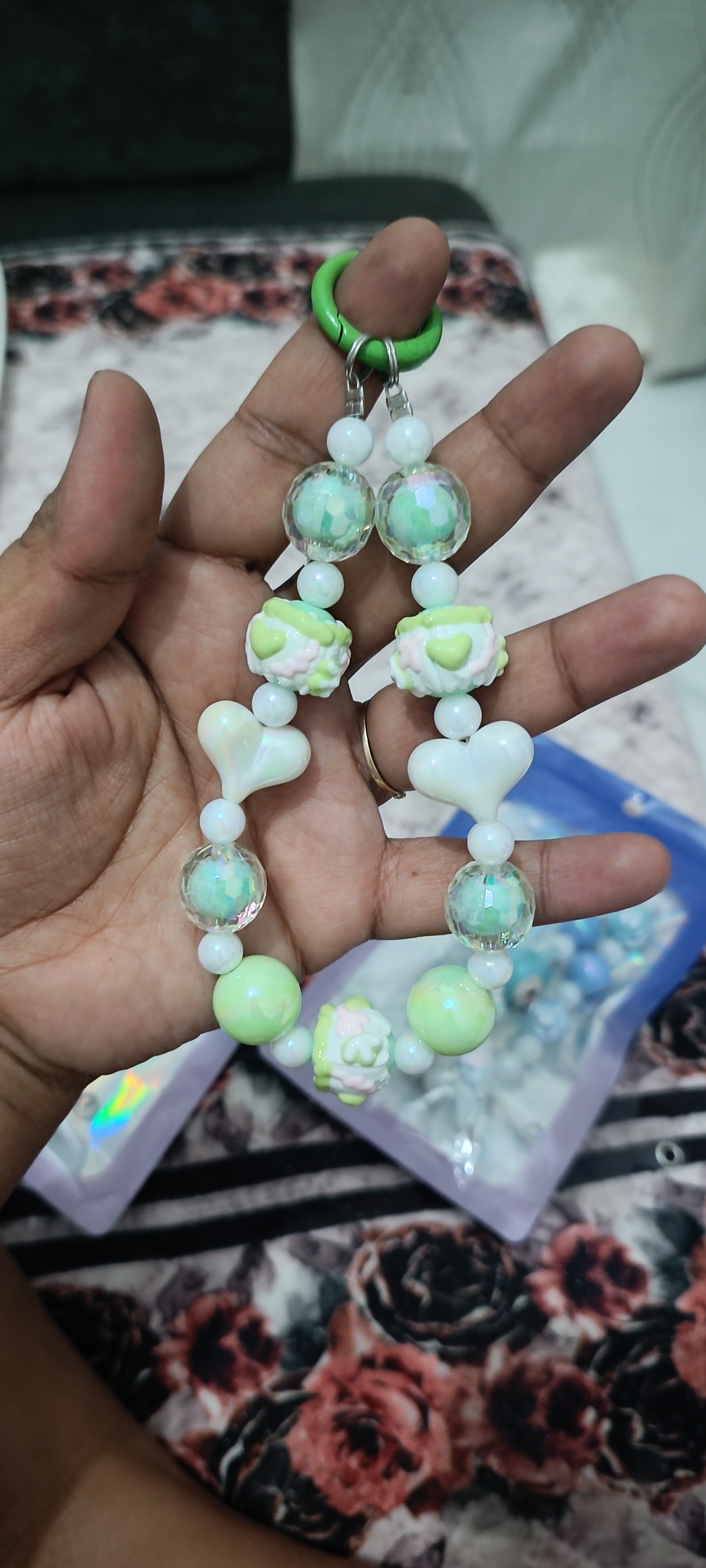 Light green phone charm