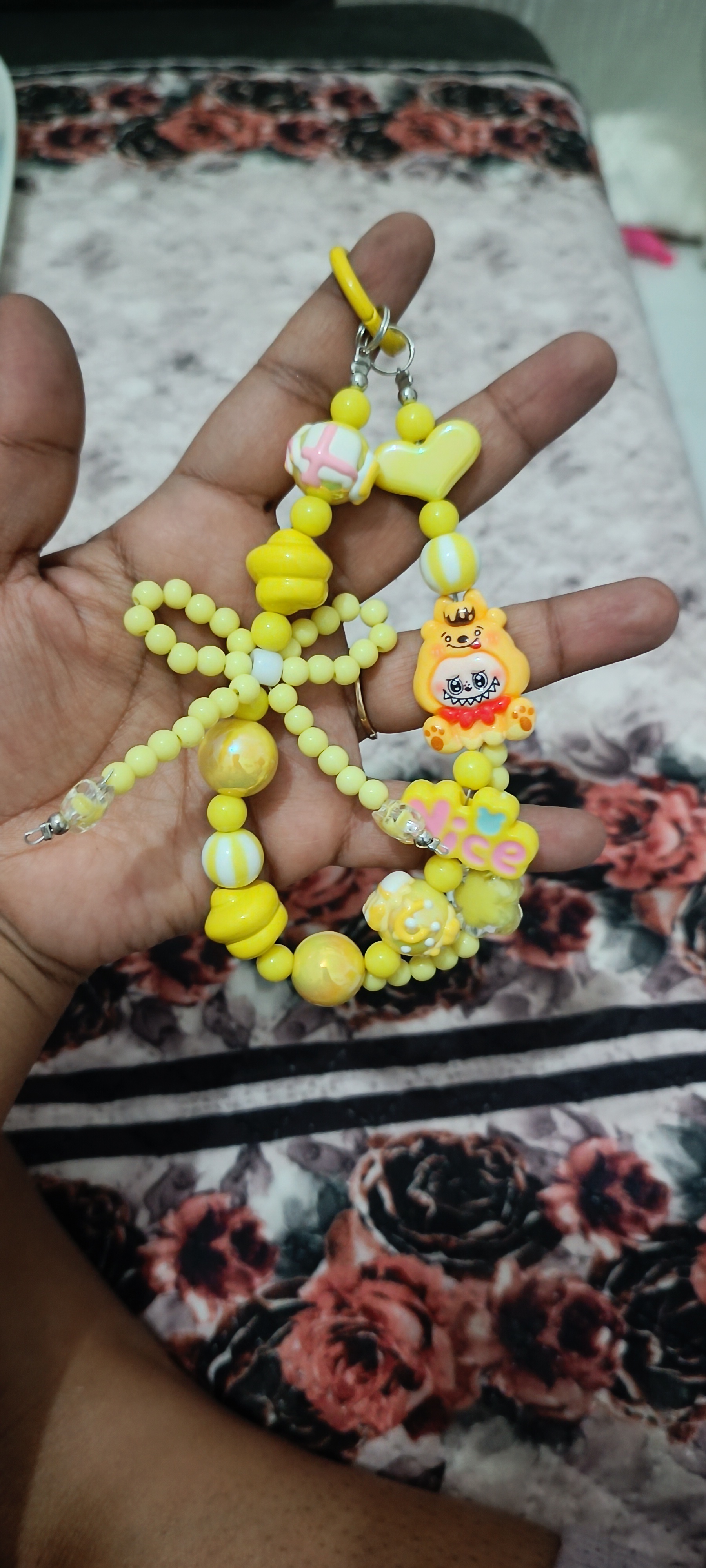 Yellow phone charm