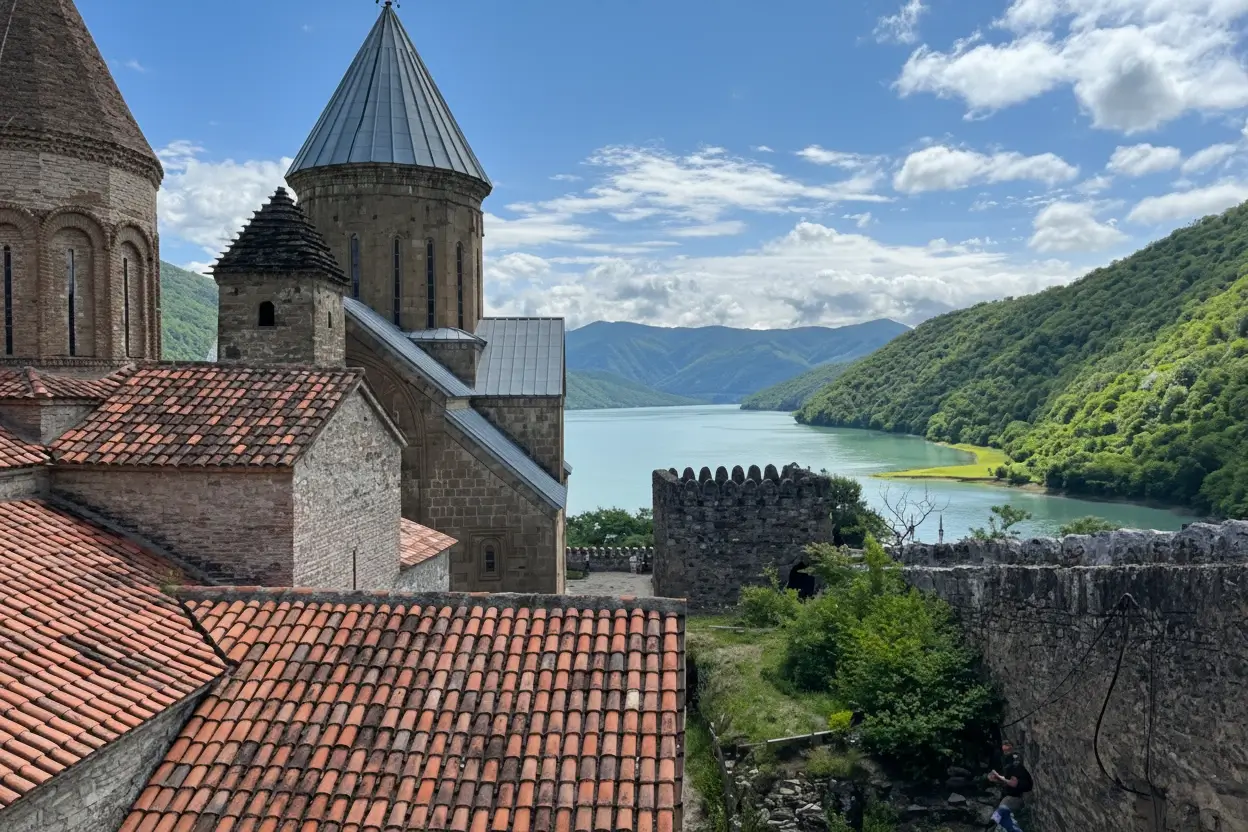 Ananuri Fortress overlooking Zhinvali Reservoir