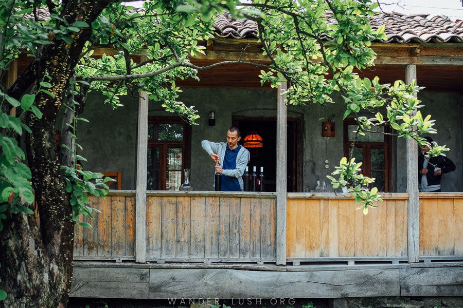 Balkonaussicht im Weingut Akido