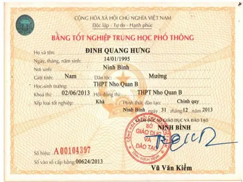 Nhận Làm Bằng Cấp 3 Uy Tín - Giá Rẻ - Có Học Bạ