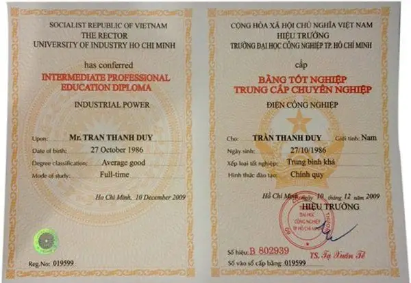 Mua Bằng Trung Cấp Uy Tín - Làm Bằng VN