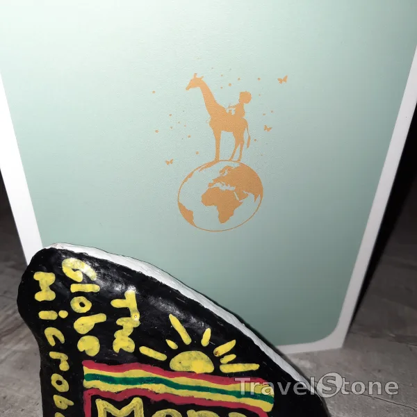 Painted painting stone by artist Armani showing special occasion. Mona sunset - let me be your light