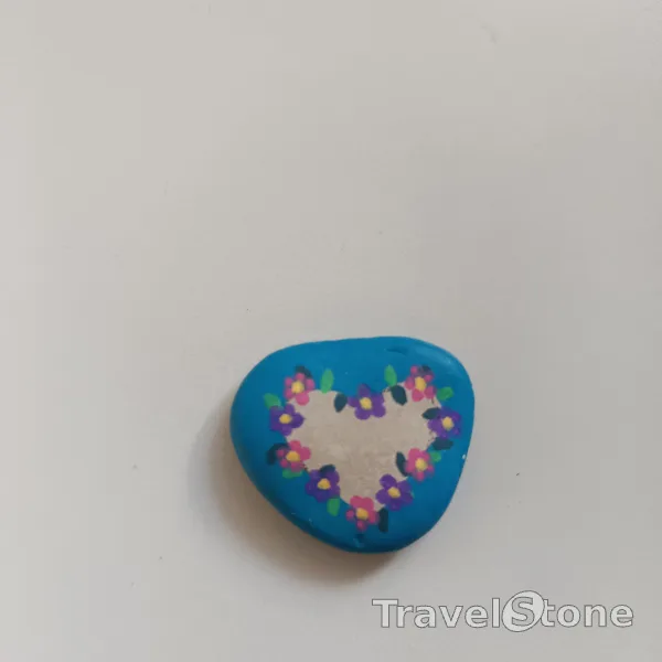 Painted painting stone by artist nad_doodles showing other. Blumenherz