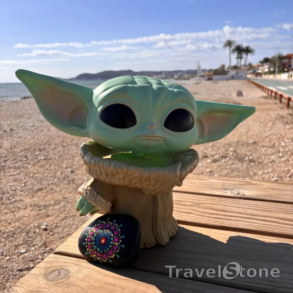 Painted painting stone by artist Santi9182 showing pattern. I found on Pepe y Estrella restaurant