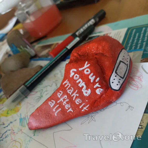 Painted painting stone by artist comfortinstones showing other. Half breakheart