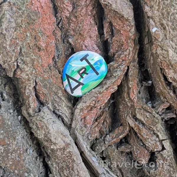 Painted painting stone by artist 007 showing sayings. Art