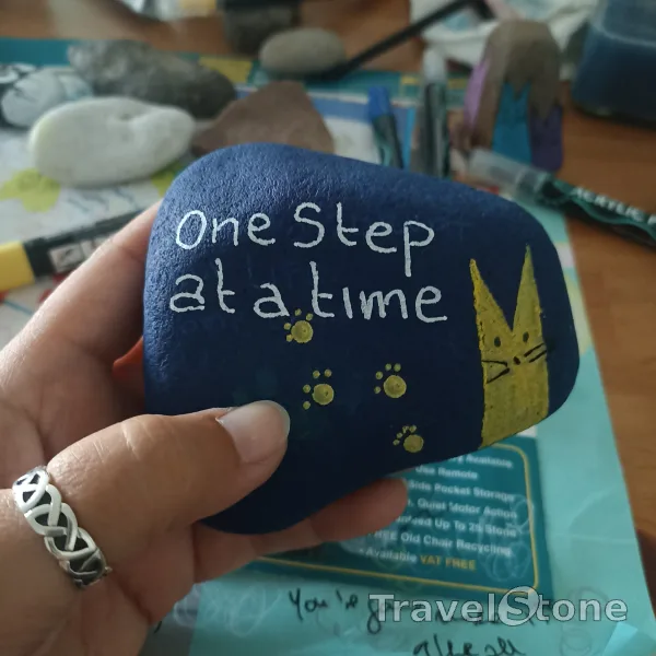 Painted painting stone by artist comfortinstones showing other. One step at a time