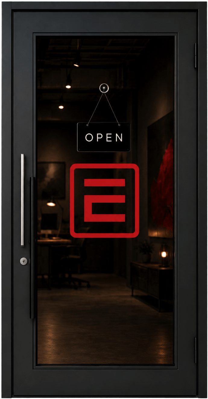 Shop door storefront visual for Shopify commerce journeys