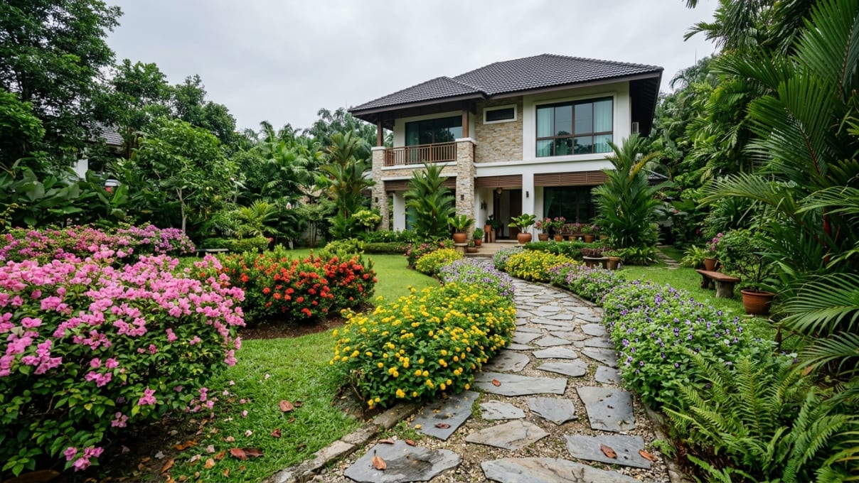 Konsep Taman Berbunga Ceria