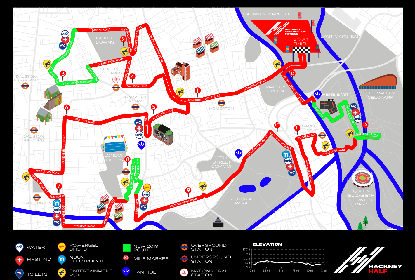 Hackney Half 2019 Official Course Map