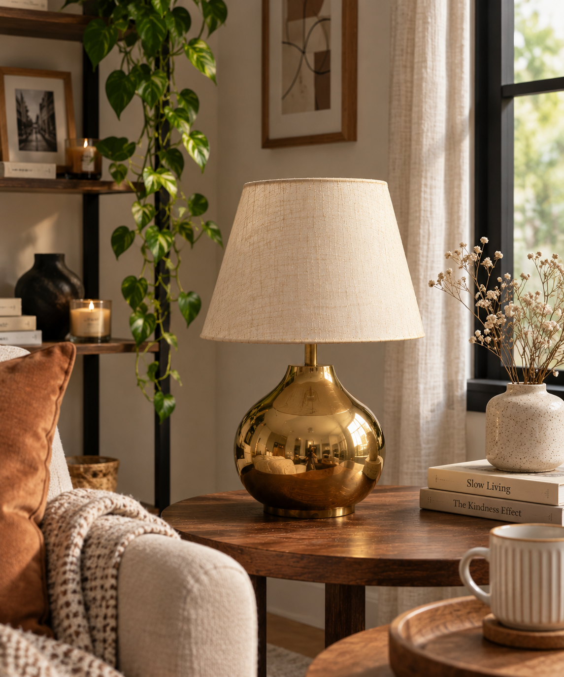 Premium Gold Table Lamp – Elegant Bedside & Home Décor Light thumbnail 3