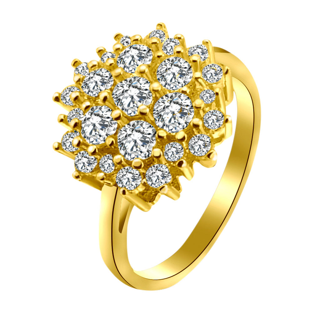 10K Gold Cluster CZ Ring