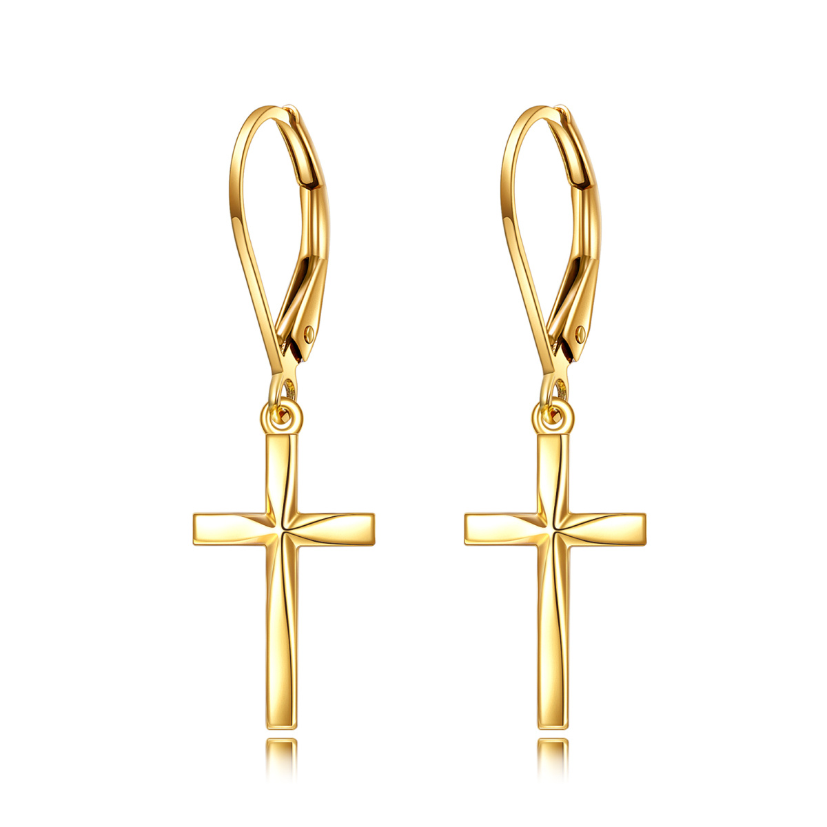 10K Gold Cross Earrings