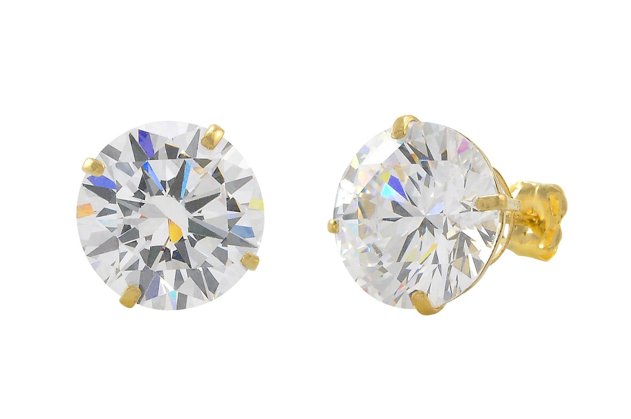 10K Gold CZ Stud Earrings