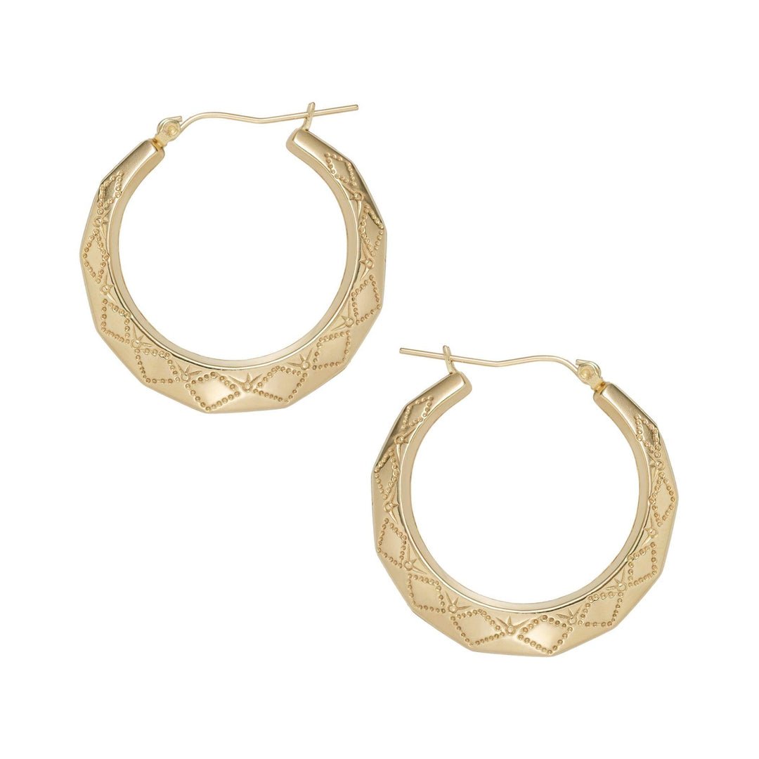 10K Gold Door Knocker Hoops