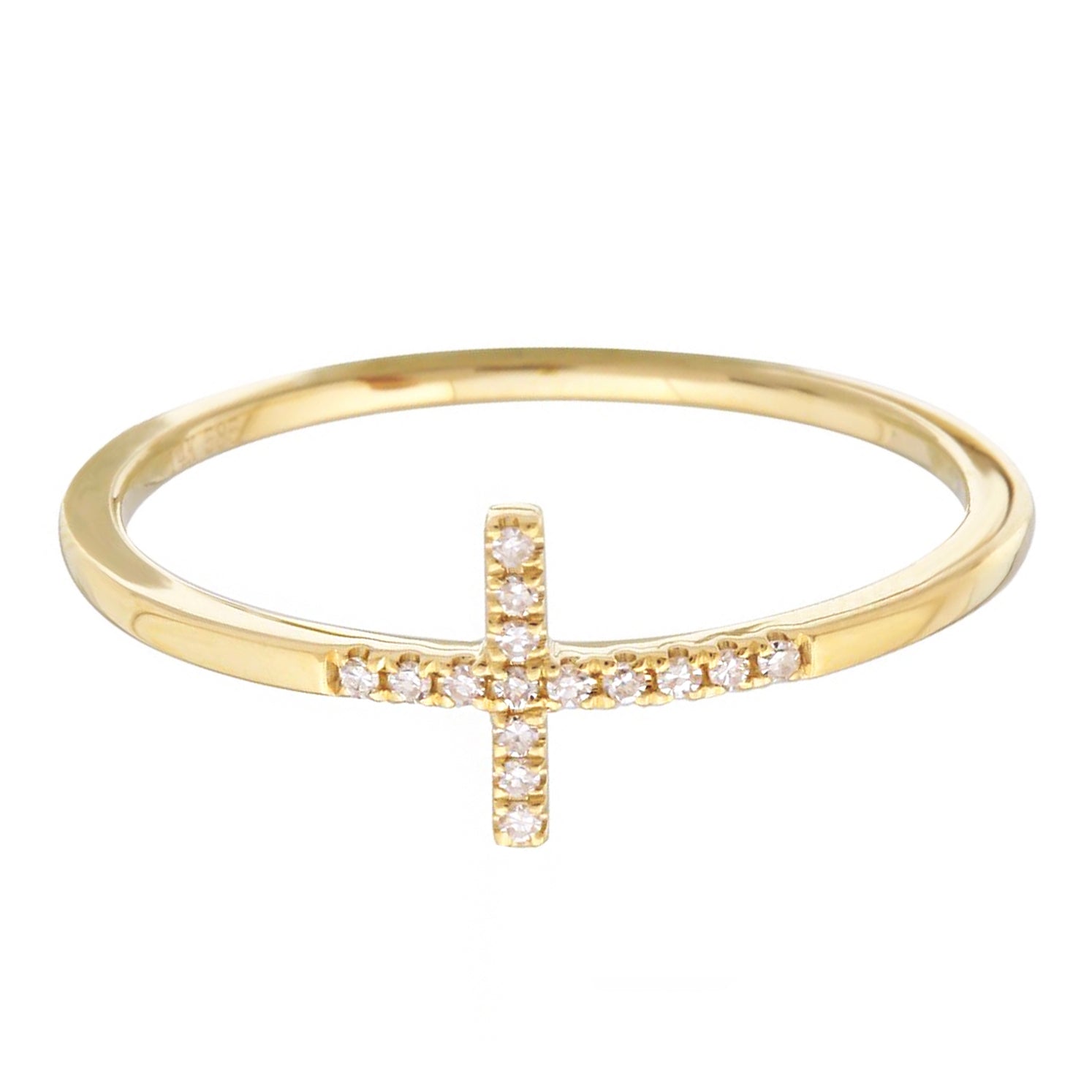 14K Gold Cross Ring