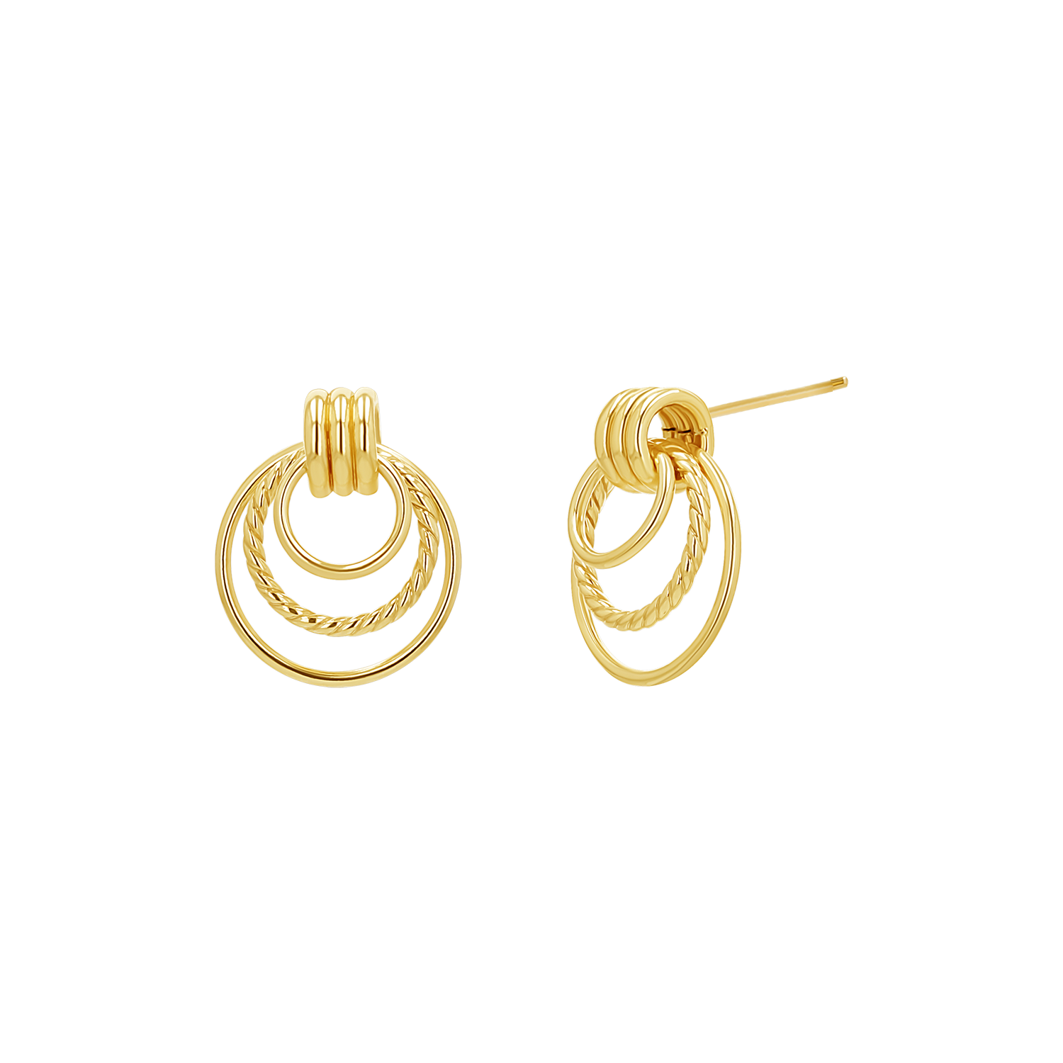 14K Gold Door Knocker Hoops