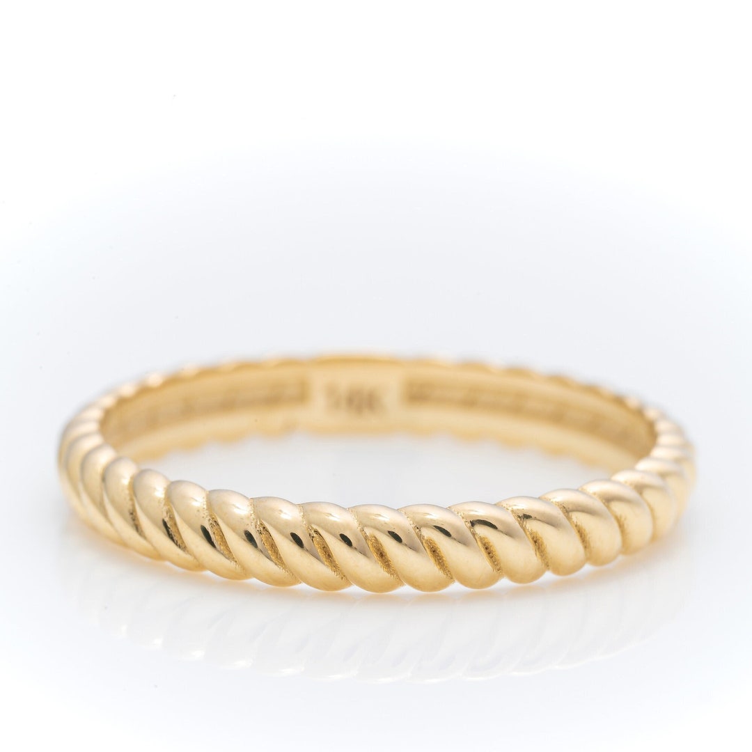 14K Gold Twisted Rope Ring