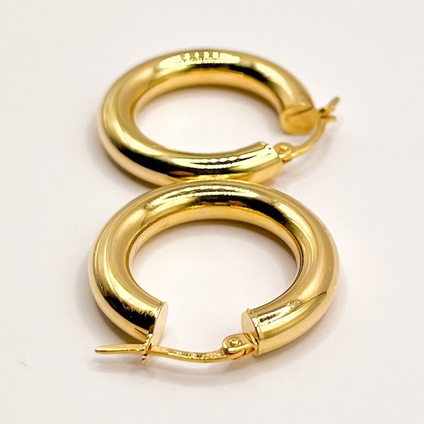 18K Gold-Plated Classic Hoop Earrings
