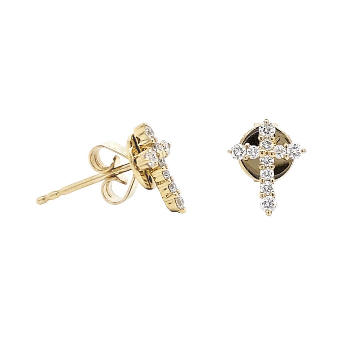 18K Gold-Plated Cross Earrings