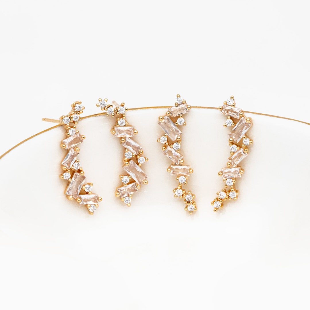 18K Gold-Plated CZ Stud Earrings