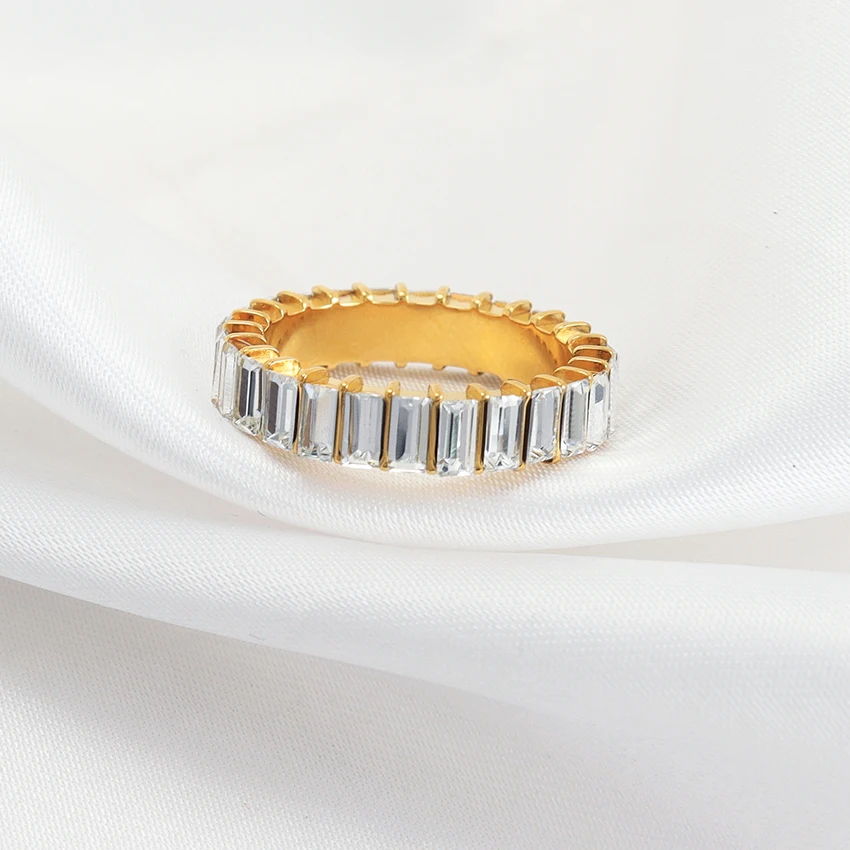 18K Gold-Plated Tennis Band Ring