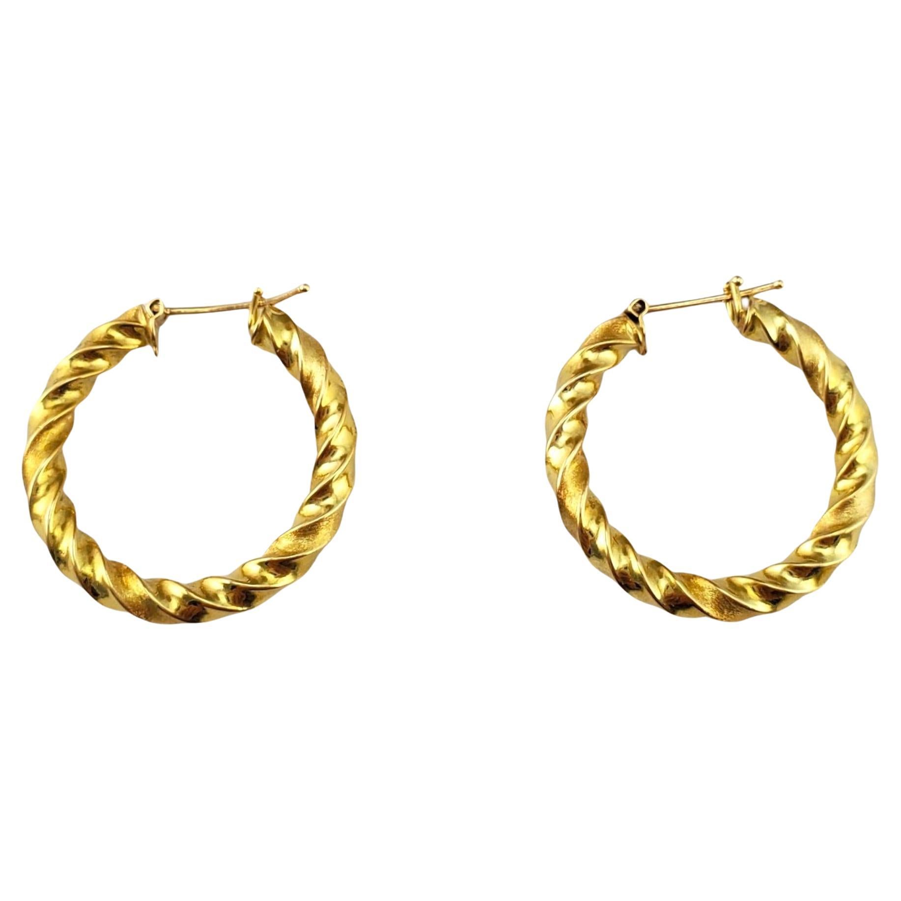 18K Gold-Plated Twisted Hoop Earrings