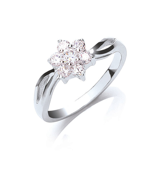 925 Silver Cluster CZ Ring