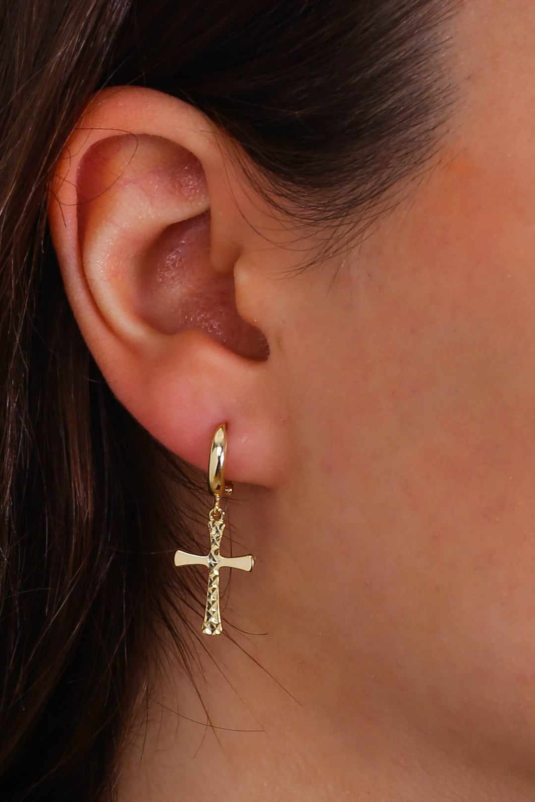 925 Silver Cross Earrings