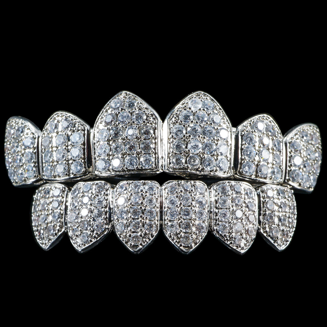 925 Silver Fanged Grillz Set