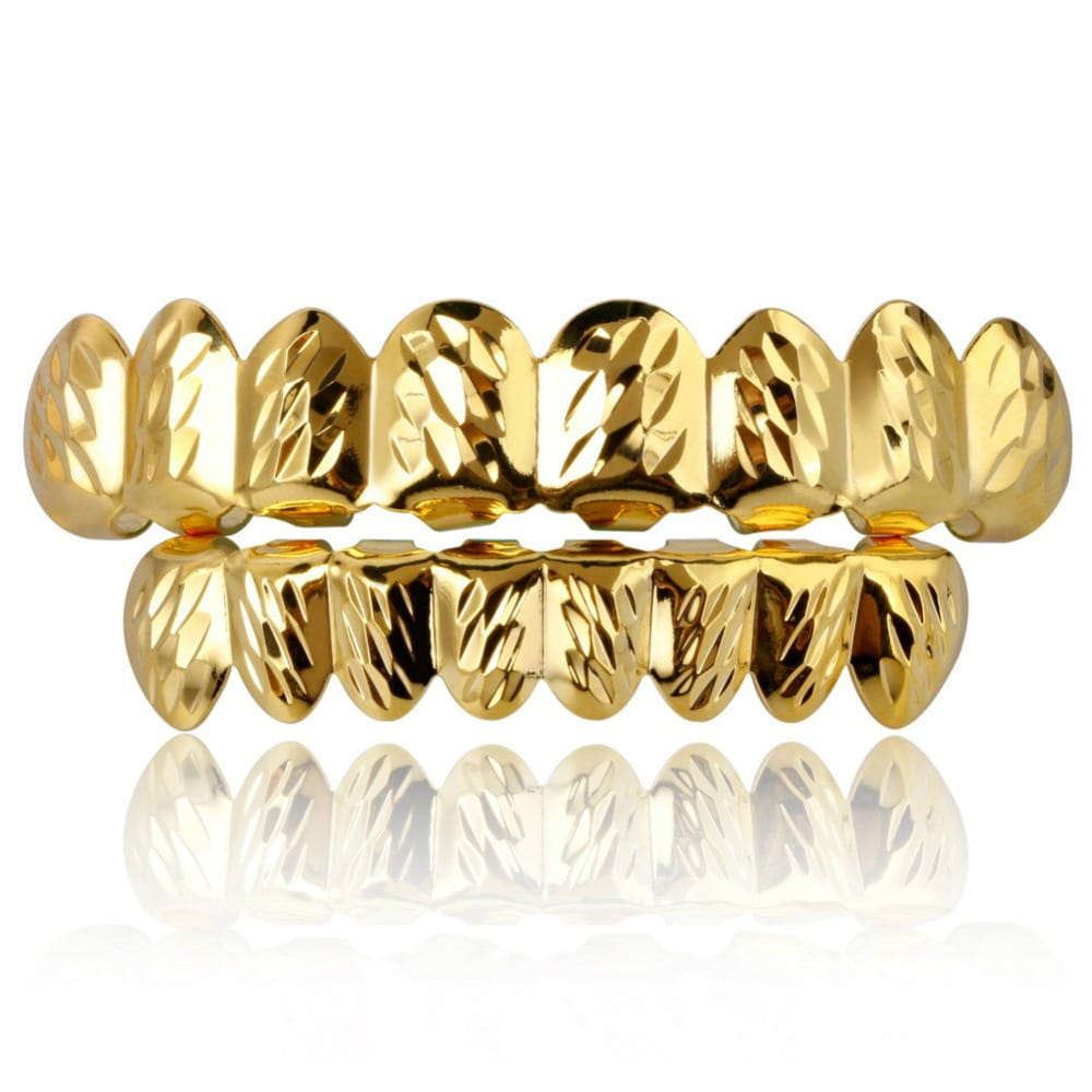 Gold-Plated Diamond-Cut Grillz