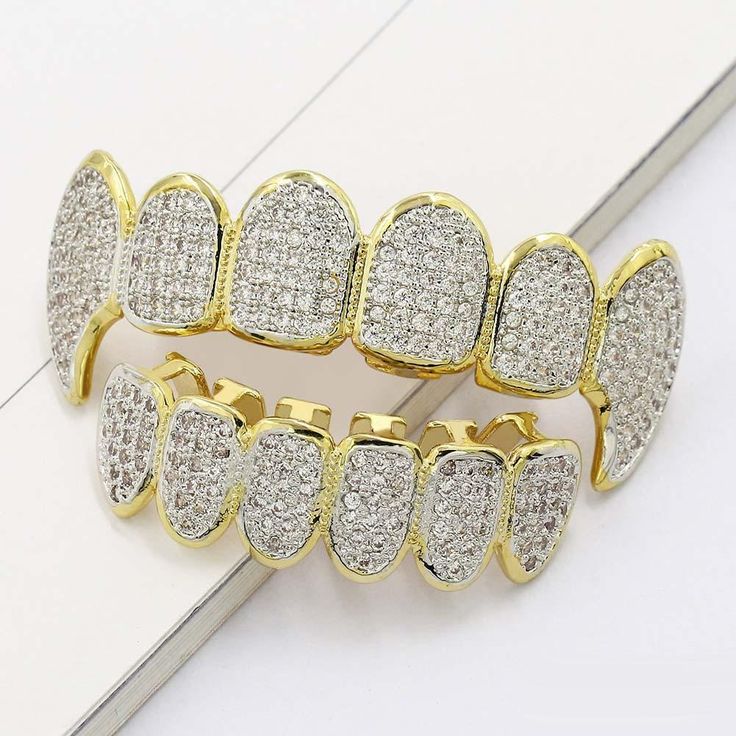 Gold-Plated Iced-Out CZ Grillz