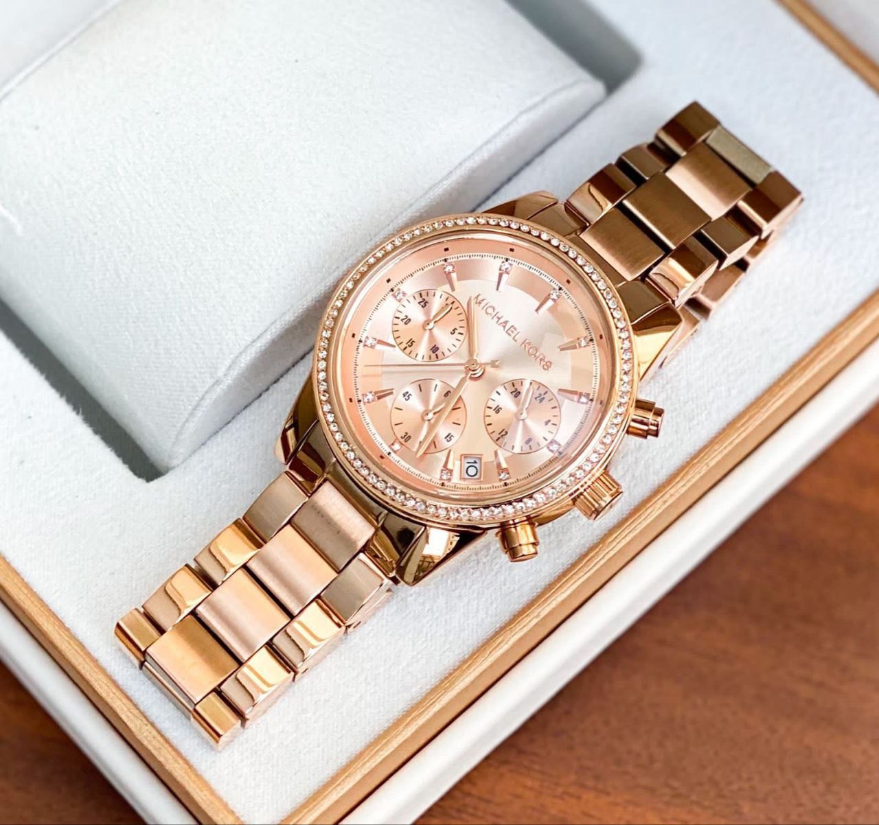 Rose Gold-Tone Chronograph Watch