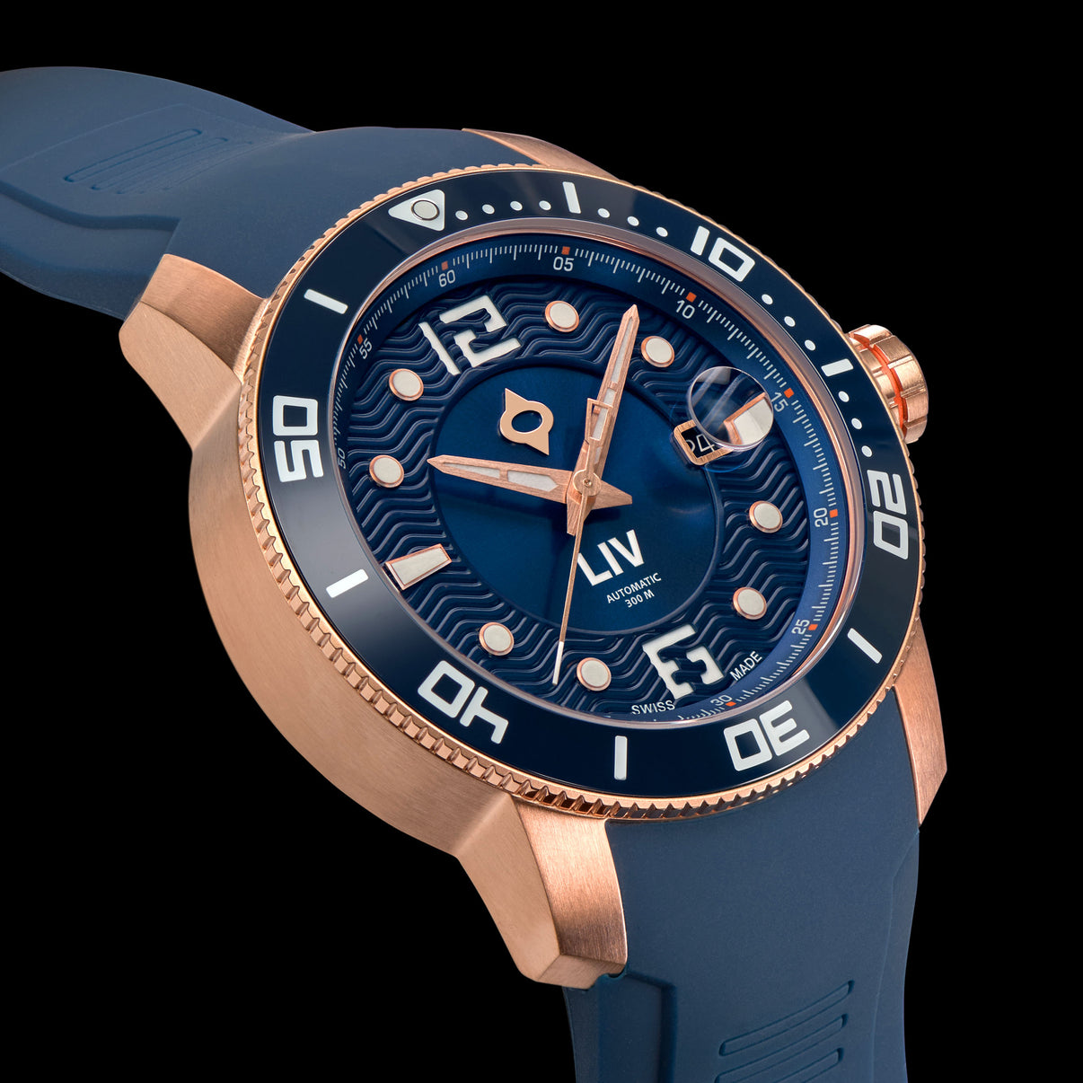 Rose Gold-Tone Diver-Style Watch
