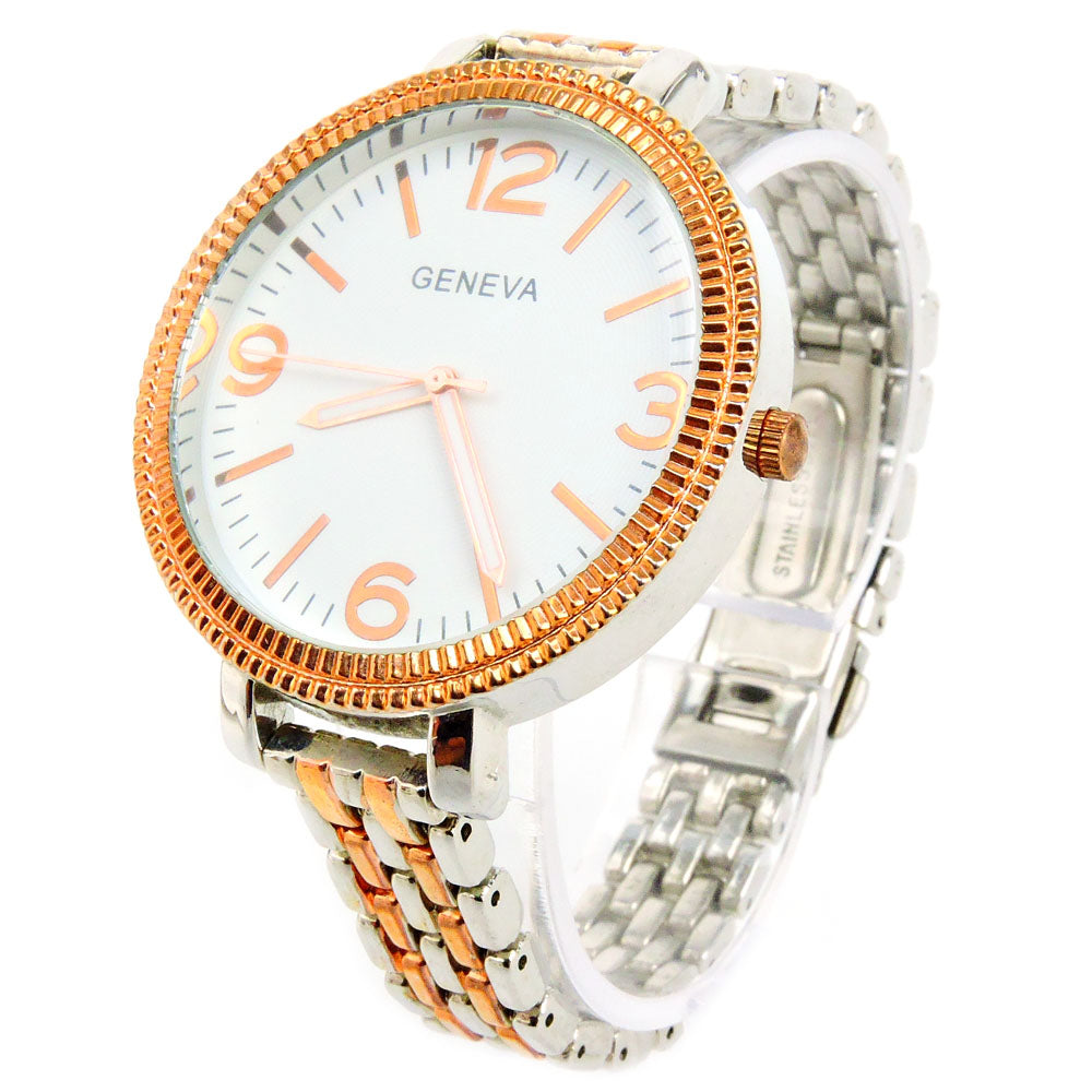 Rose Gold-Tone Two-Tone Bracelet Watch