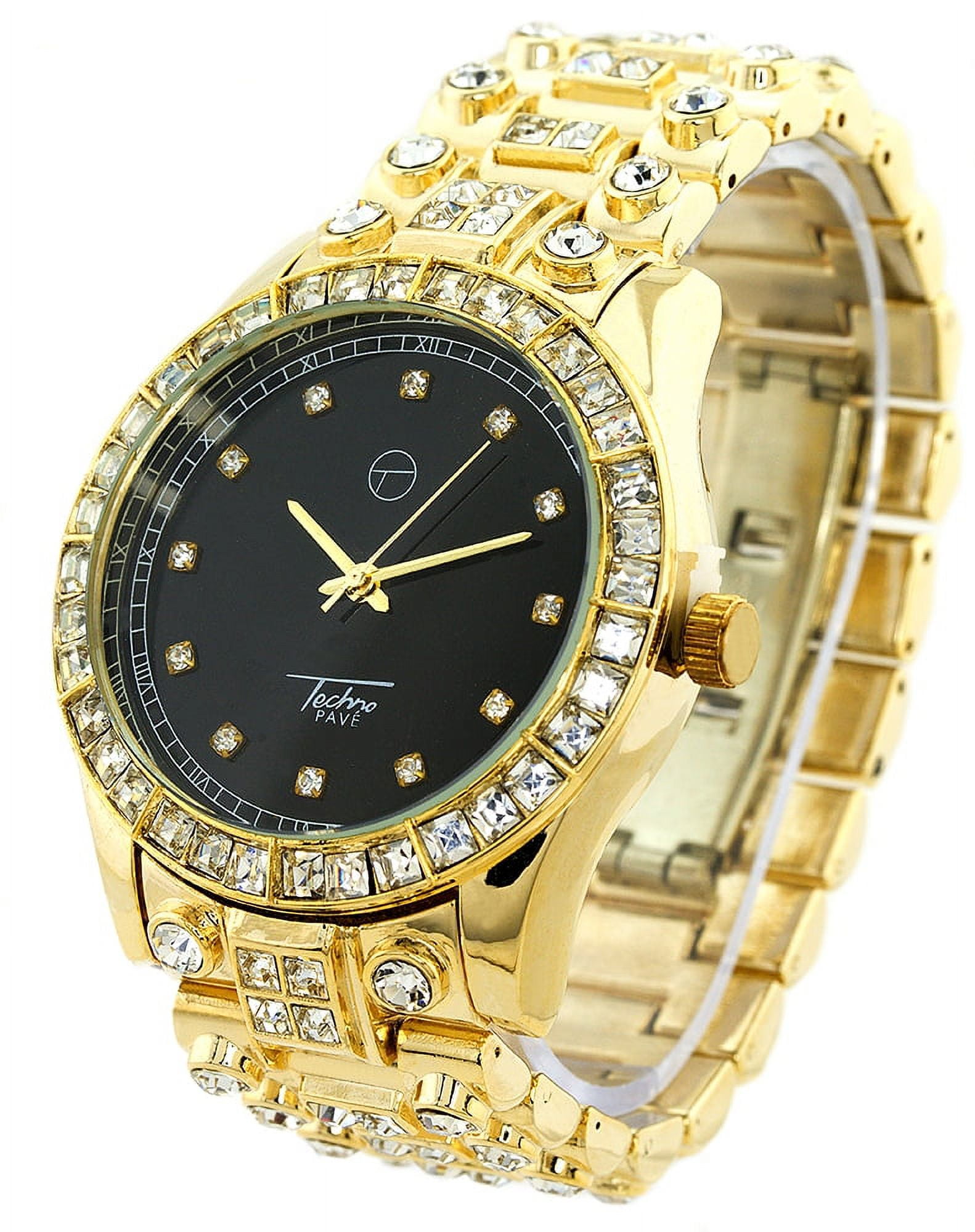 Silver-Tone Nugget-Link Bracelet Watch