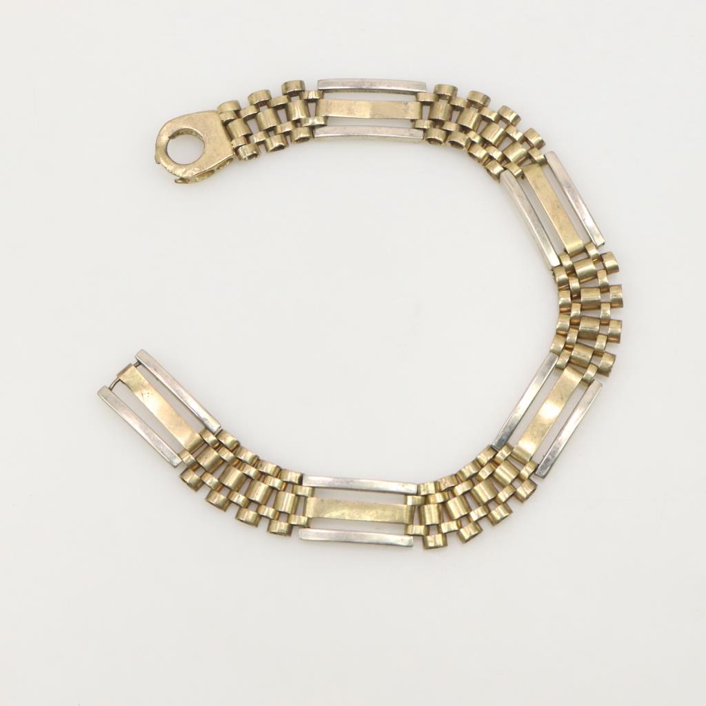 Two-Tone Nugget-Link Bracelet Watch