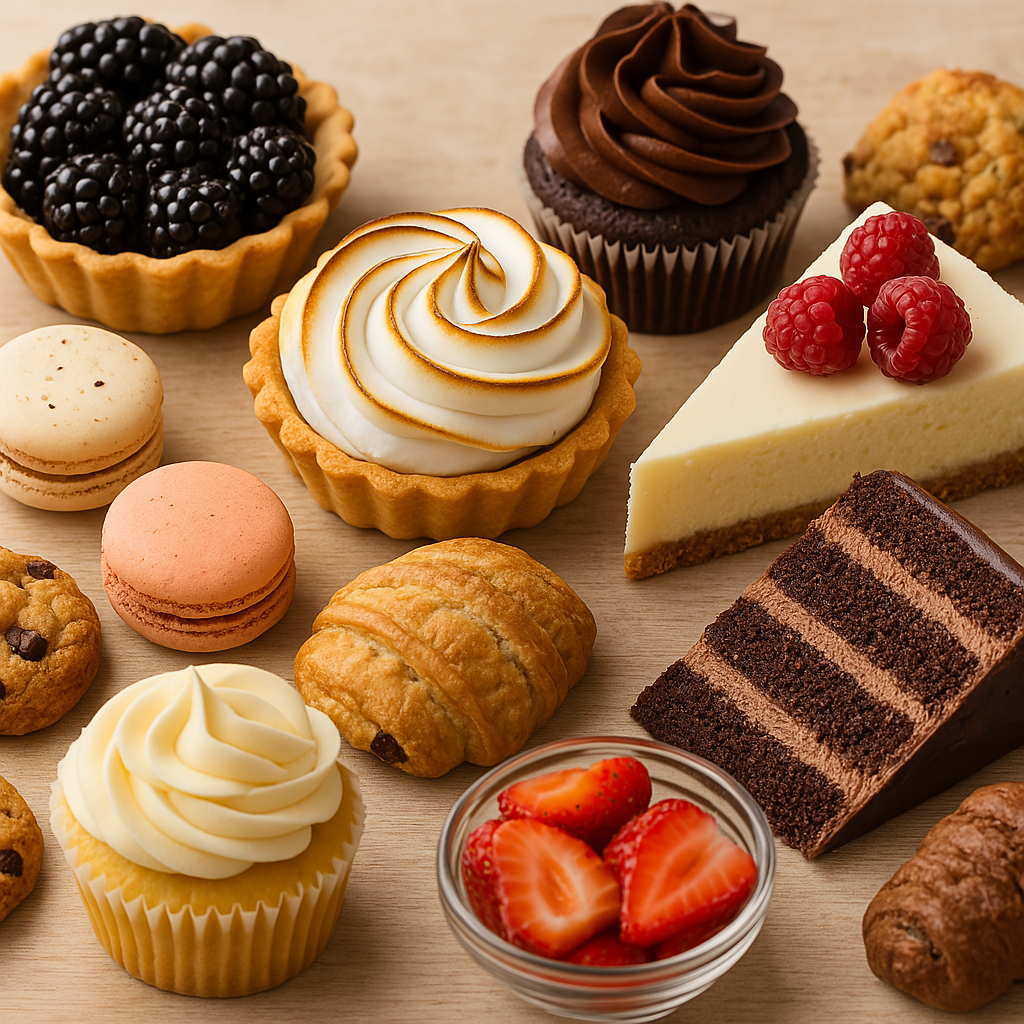 Assortment of French pastries and desserts