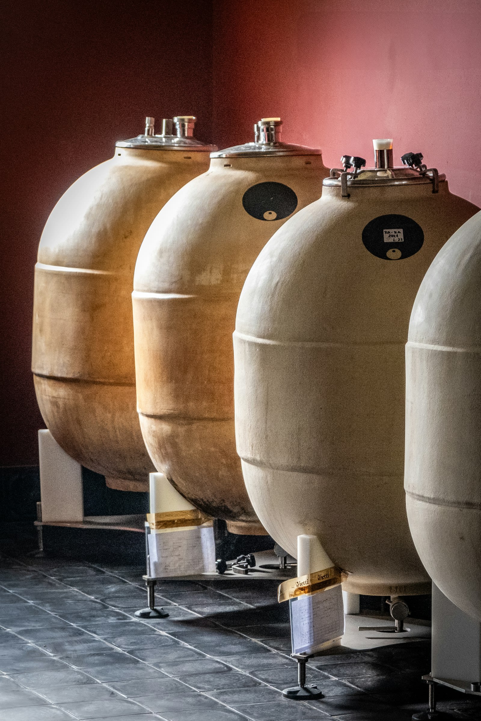A traditional clay amphora wine vessel