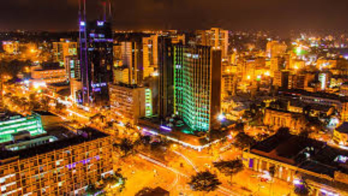 A Nairobi street scene at dusk