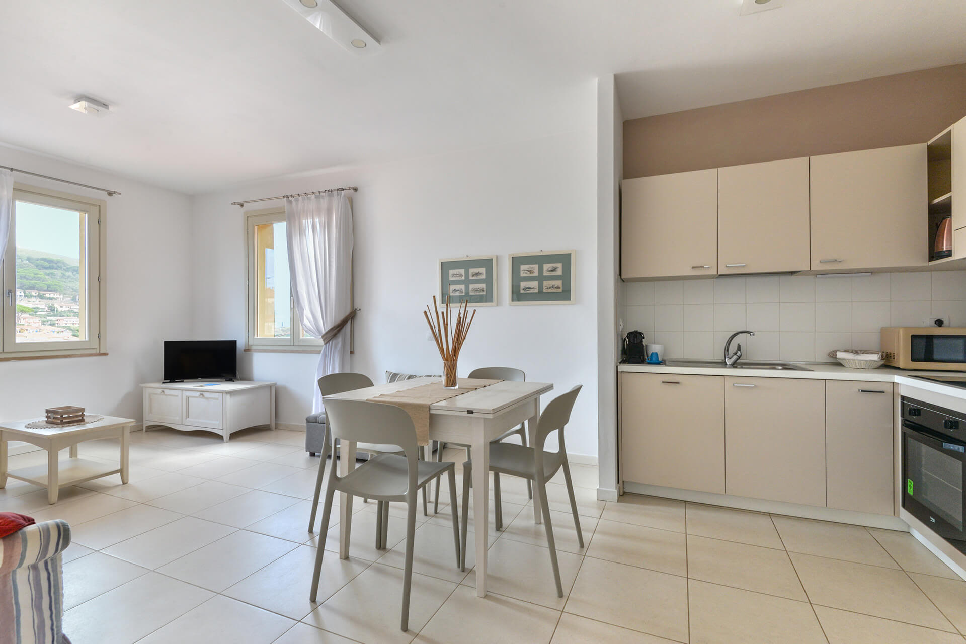 Apartment Liù - Living Room and Kitchen - Casa Costanza