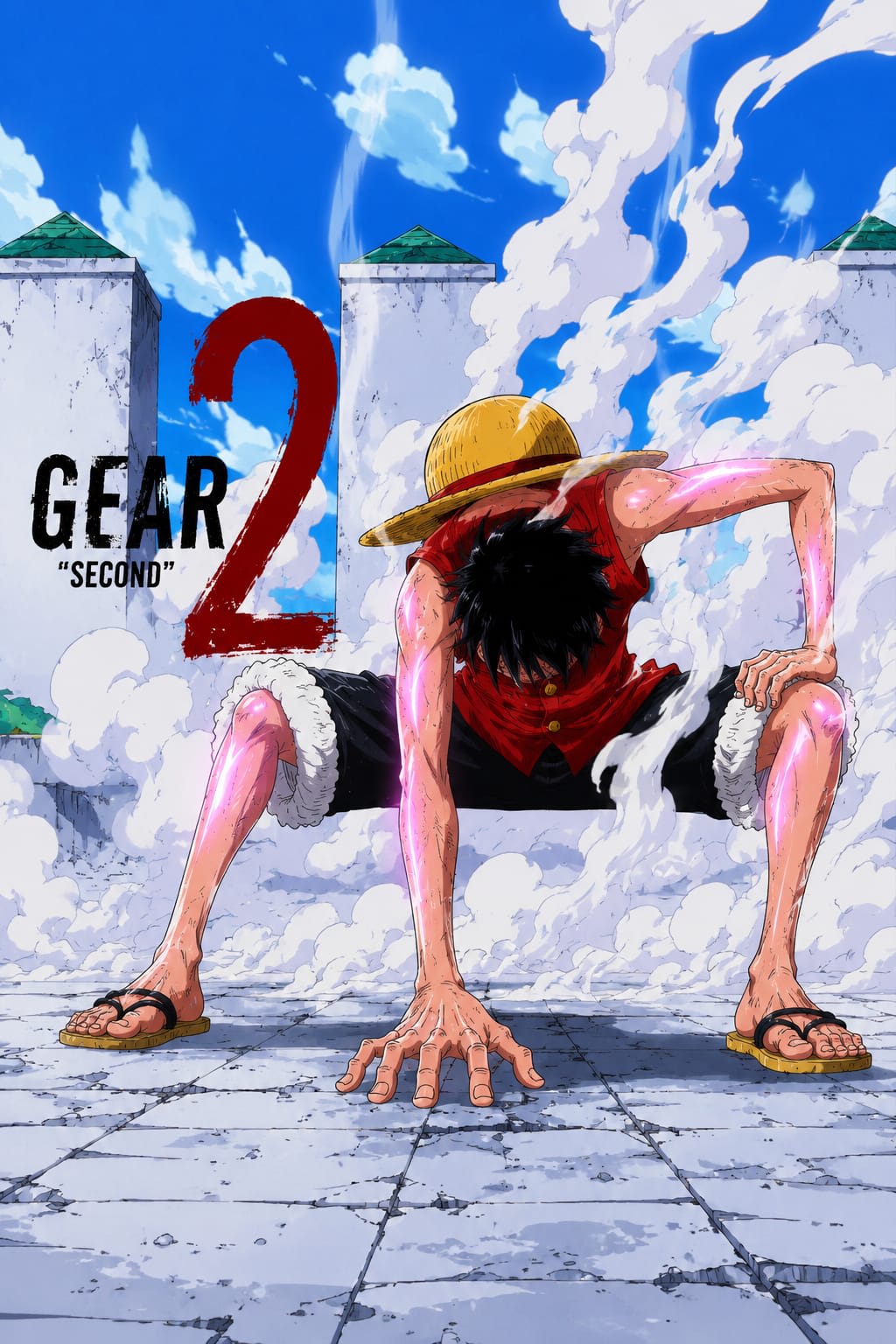 Luffy Iconic GEAR 2 moment High Quality Wallpaper