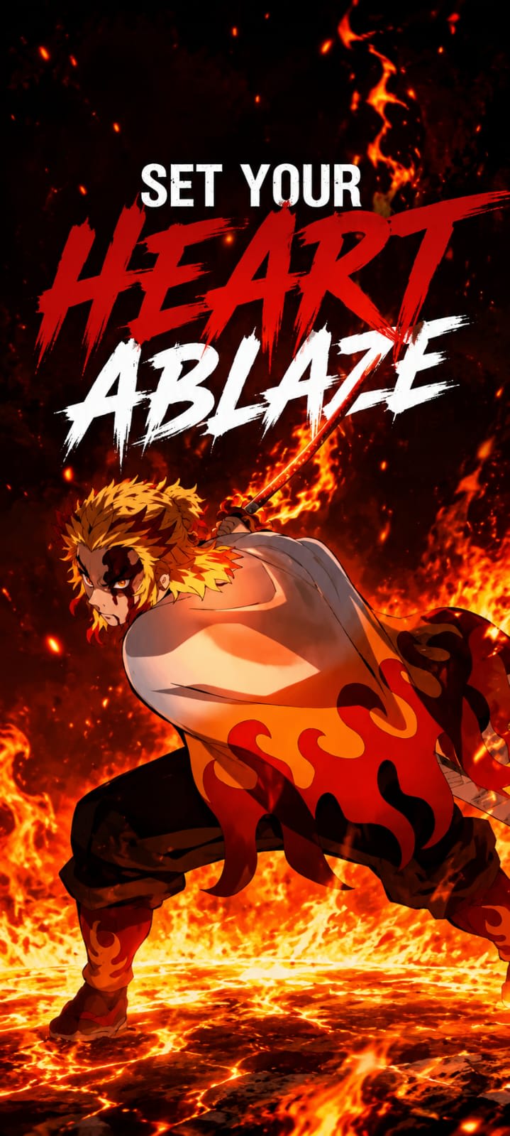 SET YOUR HEART ABLAZE Rengoku High Quality Wallpaper