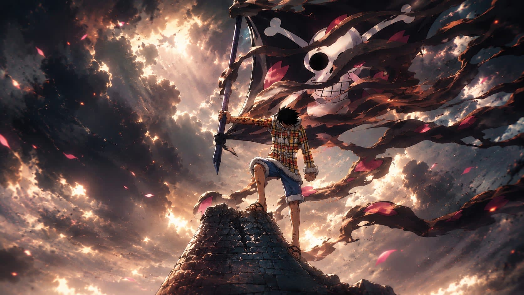 Luffy's Promise The Drum Island Jolly Roger Wallpaper hd mobile High Quality Wallpaper